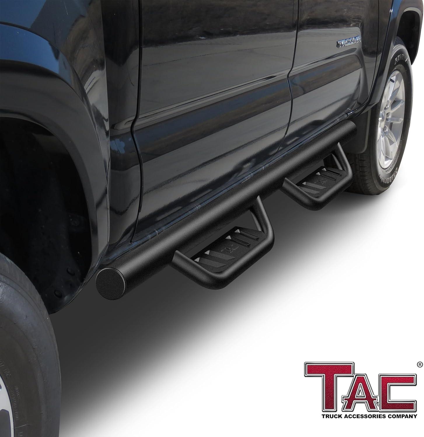 imageTAC 4quot Drop Side Steps Running Boards Fit 20052023 Toyota Tacoma Double Cab  Fine Texture Black Nerf Bars  Pickup Truck OffRoad Exterior Accessories