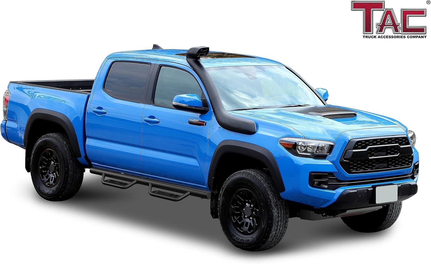 imageTAC 4quot Drop Side Steps Running Boards Fit 20052023 Toyota Tacoma Double Cab  Fine Texture Black Nerf Bars  Pickup Truck OffRoad Exterior Accessories