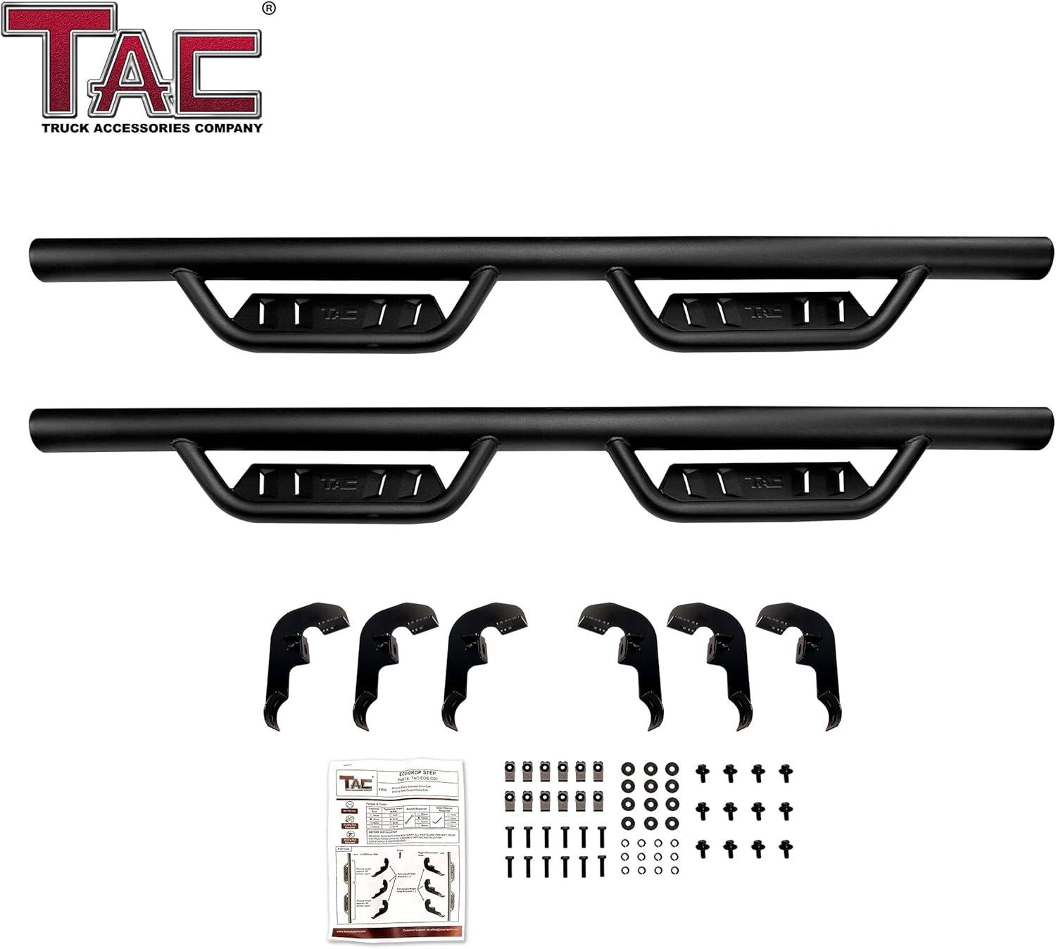 imageTAC 4quot Drop Side Steps Running Boards Fit 20052023 Toyota Tacoma Double Cab  Fine Texture Black Nerf Bars  Pickup Truck OffRoad Exterior Accessories