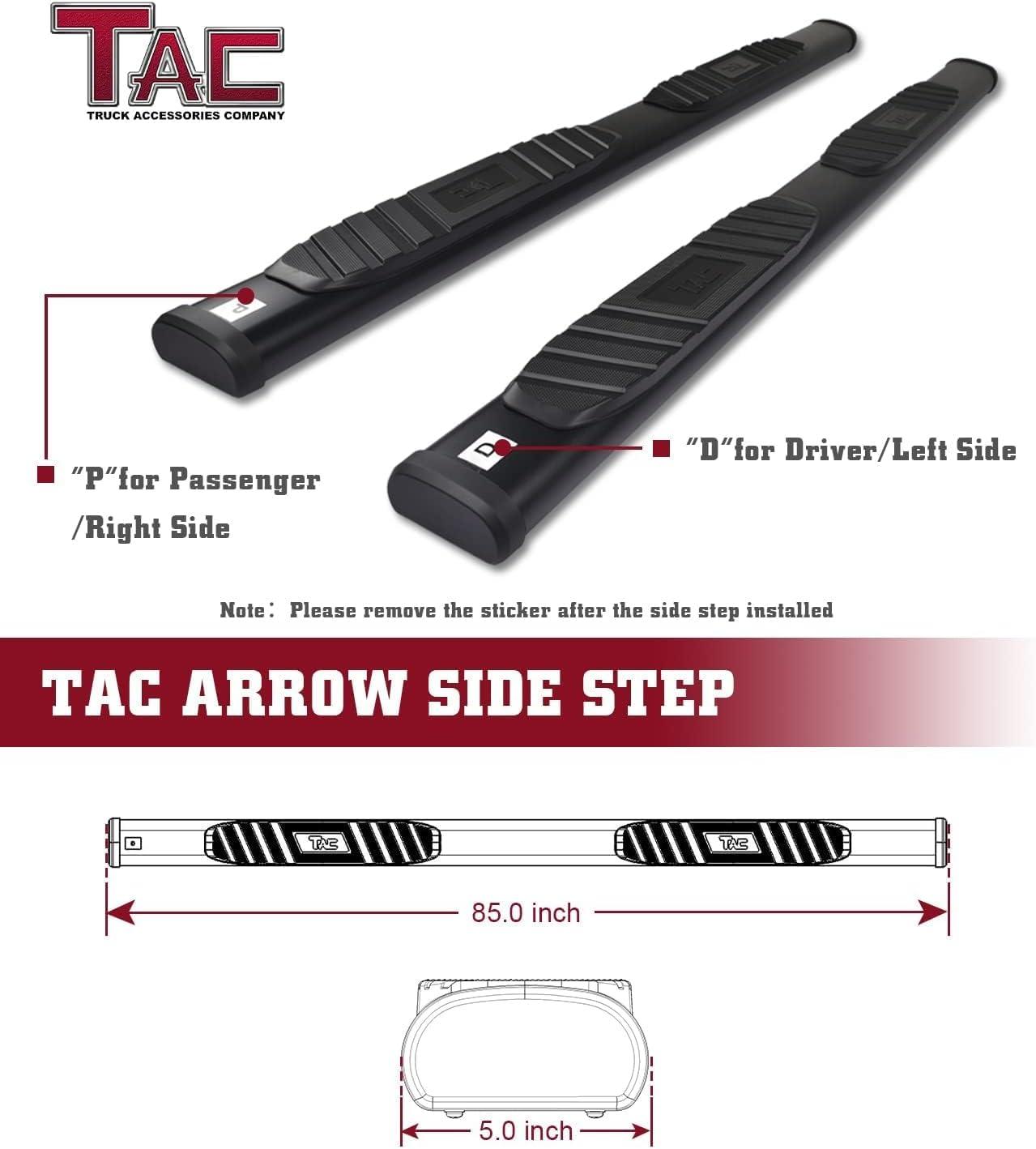 imageTAC Arrow Side Steps Fit 20152025 Ford F150 Supercrew Cab2225 F150 Lightning EV1725 F250F350F450F550 Super Duty Crew Cab Truck 5 Aluminum Texture Black Step Rails Nerf Bars OffRoad 2Pcs5 Inch Fine Texture