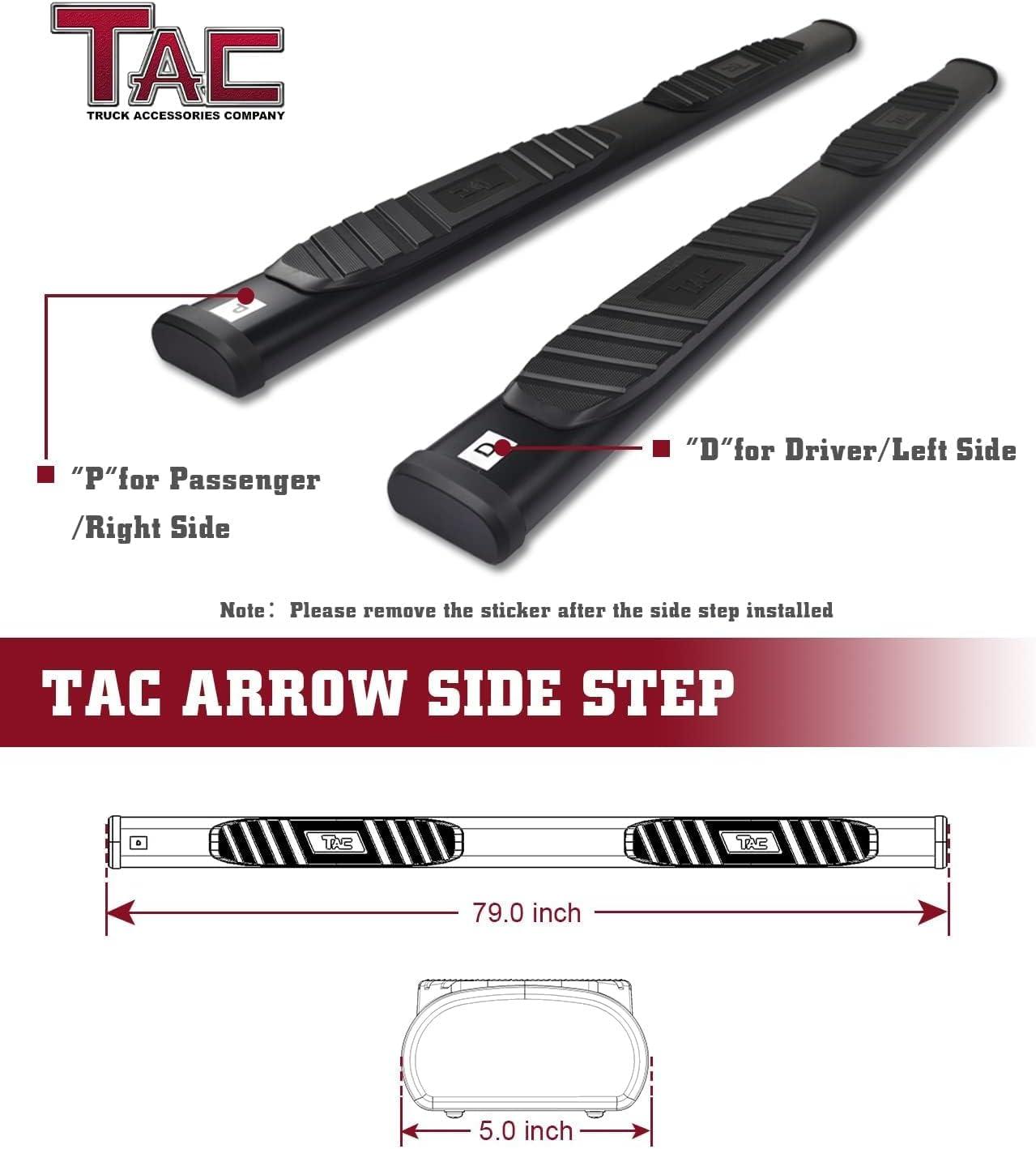 imageTAC Arrow Side Steps Running Boards Compatible with 20052024 Nissan Frontier Crew Cab Truck Pickup 5 Aluminum Texture Black Step Rails Nerf Bars Lightweight OffRoad Accessories 2Pcs5 inch Fine Texture