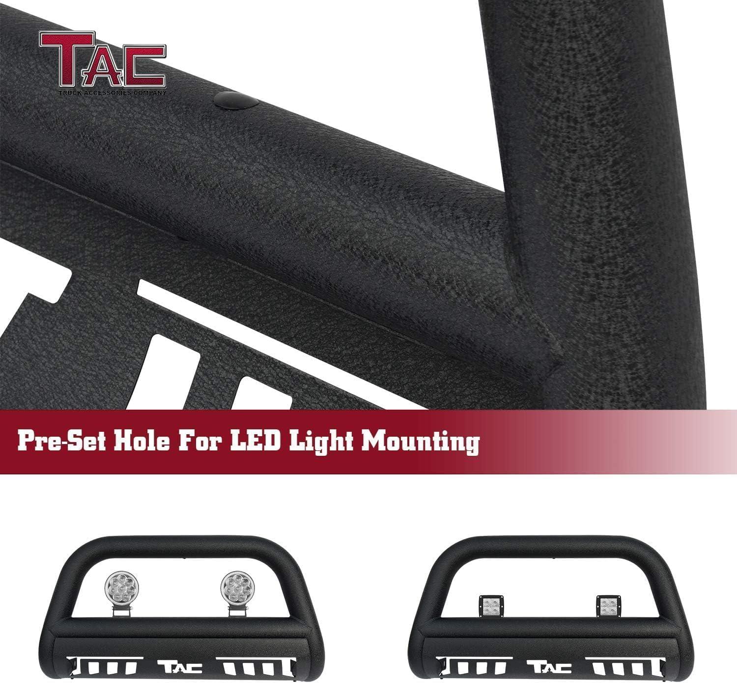 imageTAC Bull Bar 3 Texture Black Fit 20212025 Ford Bronco SUV Front Bumper Grille Guard Brush Guard Off Road AccessoriesHeavy Texture