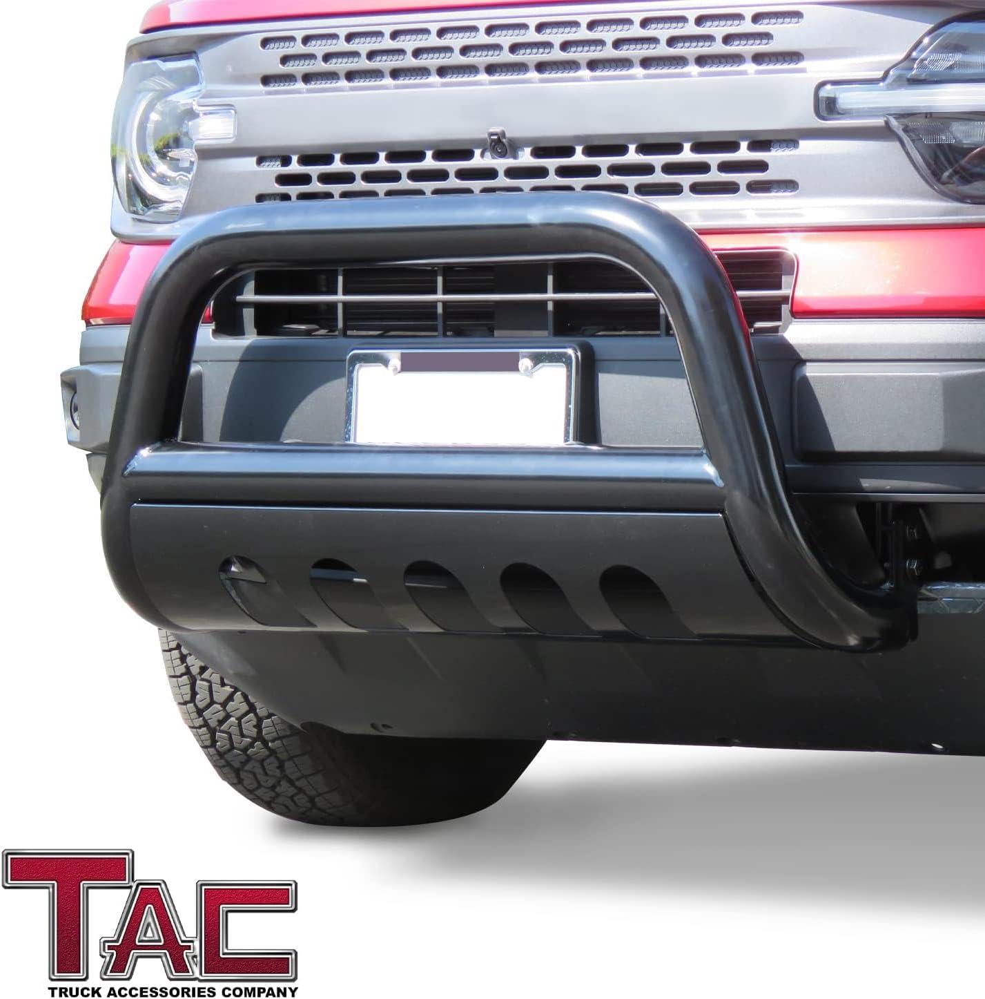 imageTAC Bull Bar Compatible with 20212022 Ford Bronco Sport Pickup Truck 3 Black Front Bumper Grille Guard Brush Guard