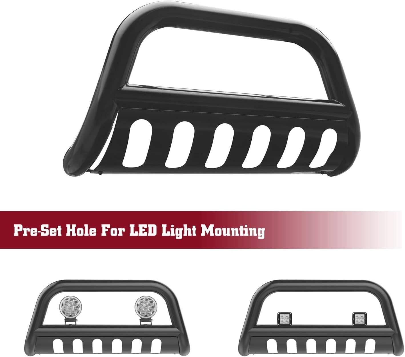 imageTAC Bull Bar Compatible with 20212022 Ford Bronco Sport Pickup Truck 3 Black Front Bumper Grille Guard Brush Guard