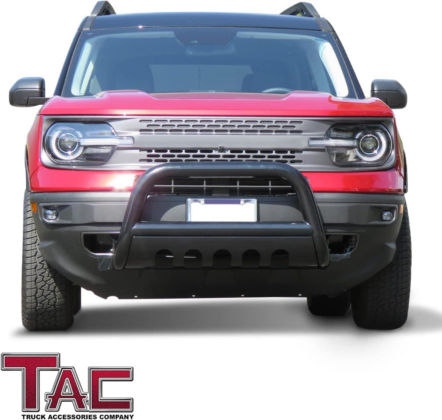 imageTAC Bull Bar Compatible with 20212022 Ford Bronco Sport Pickup Truck 3 Black Front Bumper Grille Guard Brush Guard
