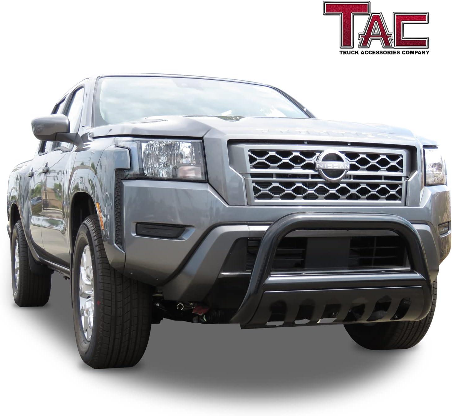 imageTAC Bull Bar Compatible with 20222025 Nissan Frontier Pickup Truck 3 Stainless Steel Front Bumper Grille Guard Brush GuardTubular Style Black