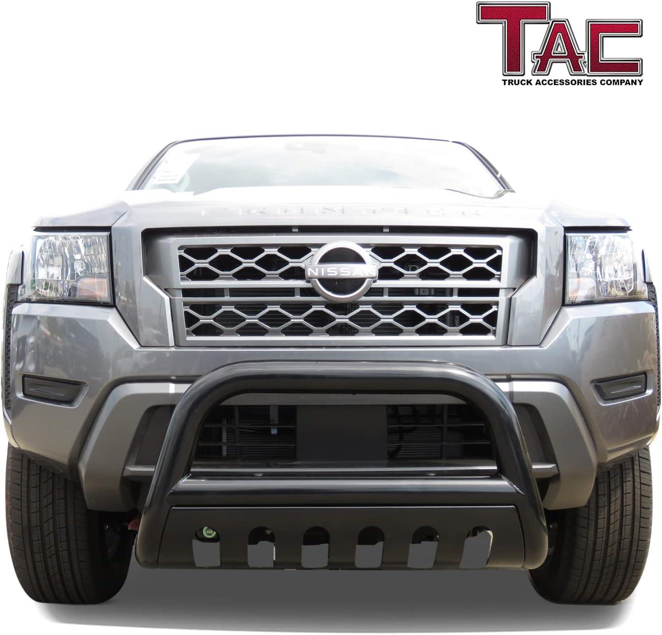 imageTAC Bull Bar Compatible with 20222025 Nissan Frontier Pickup Truck 3 Stainless Steel Front Bumper Grille Guard Brush GuardTubular Style Black