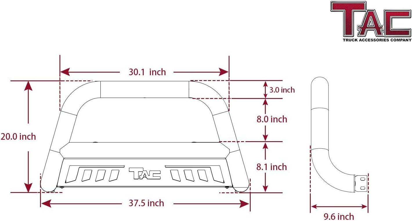 imageTAC Bull Bar Custom Fit 20152022 Chevy Colorado Exclude ZR2  20152022 GMC Canyon Pickup Truck 3 inches Black Front Brush Bumper Guard Grille Guard Push Guard Off Road Automotive AccessoriesTubular Style Heavy Texture