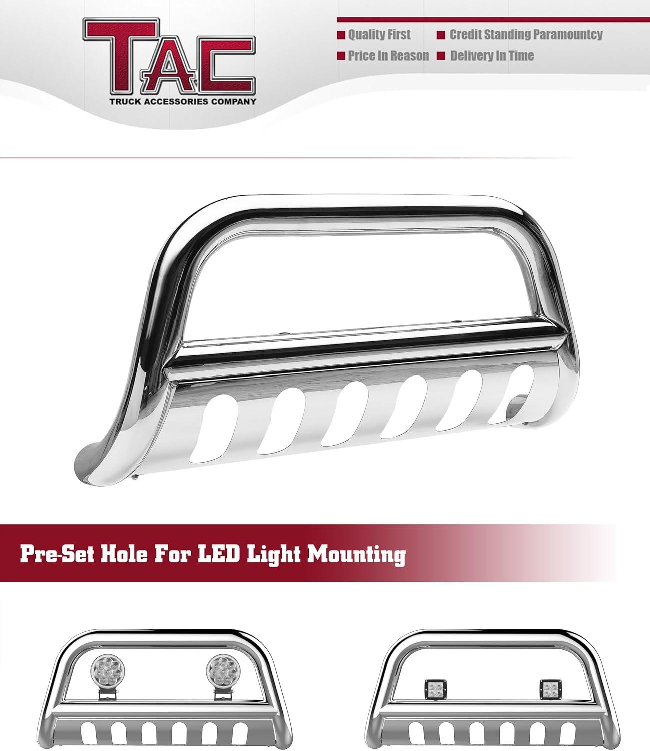 imageTAC Bull Bar Custom Fit 20152022 Chevy Colorado Exclude ZR2  20152022 GMC Canyon Pickup Truck 3 inches Black Front Brush Bumper Guard Grille Guard Push Guard Off Road Automotive AccessoriesTubular Style Polish