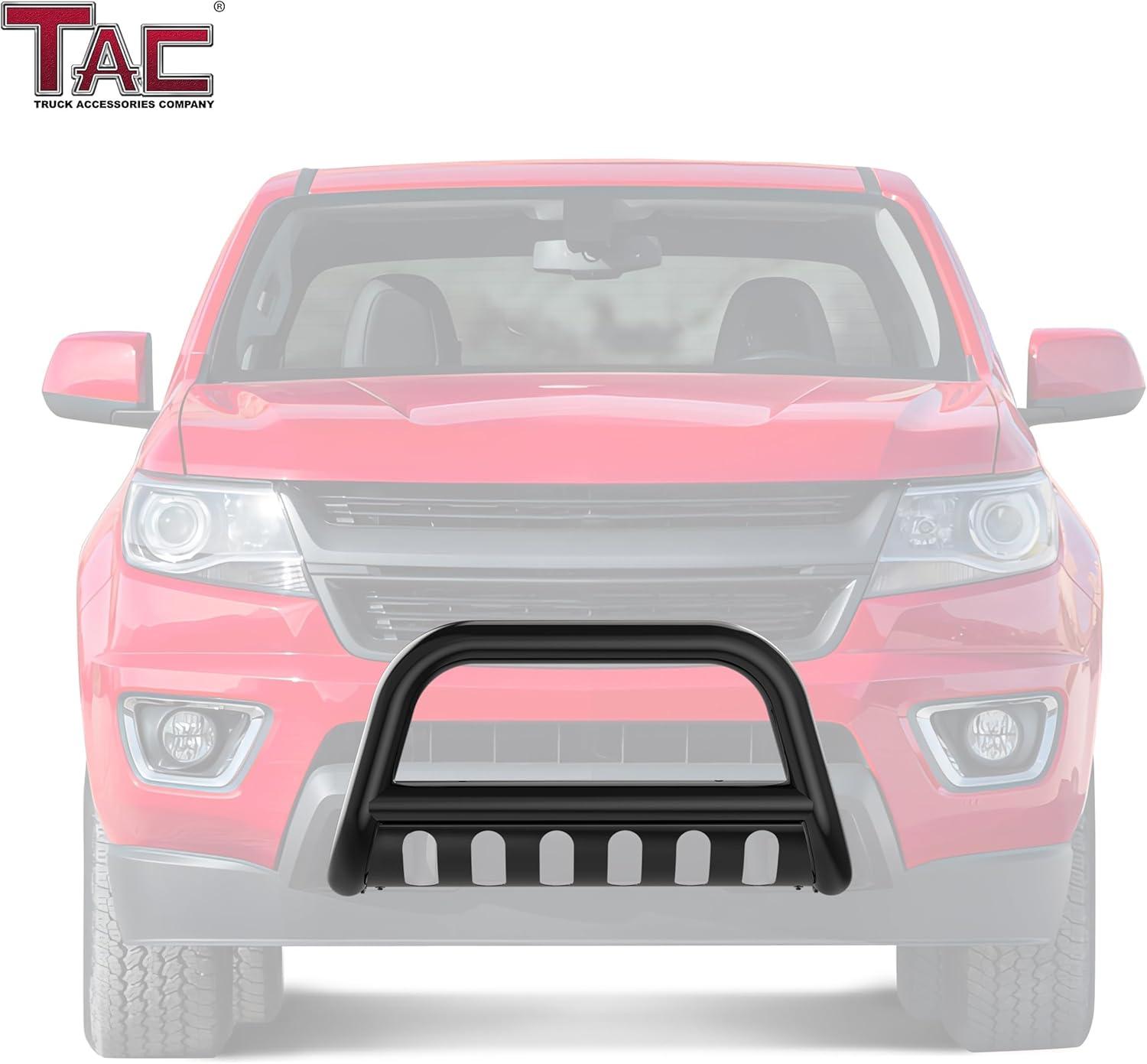 imageTAC Bull Bar Custom Fit 20152022 Chevy Colorado Exclude ZR2  20152022 GMC Canyon Pickup Truck 3 inches Black Front Brush Bumper Guard Grille Guard Push Guard Off Road Automotive AccessoriesTubular Style Black