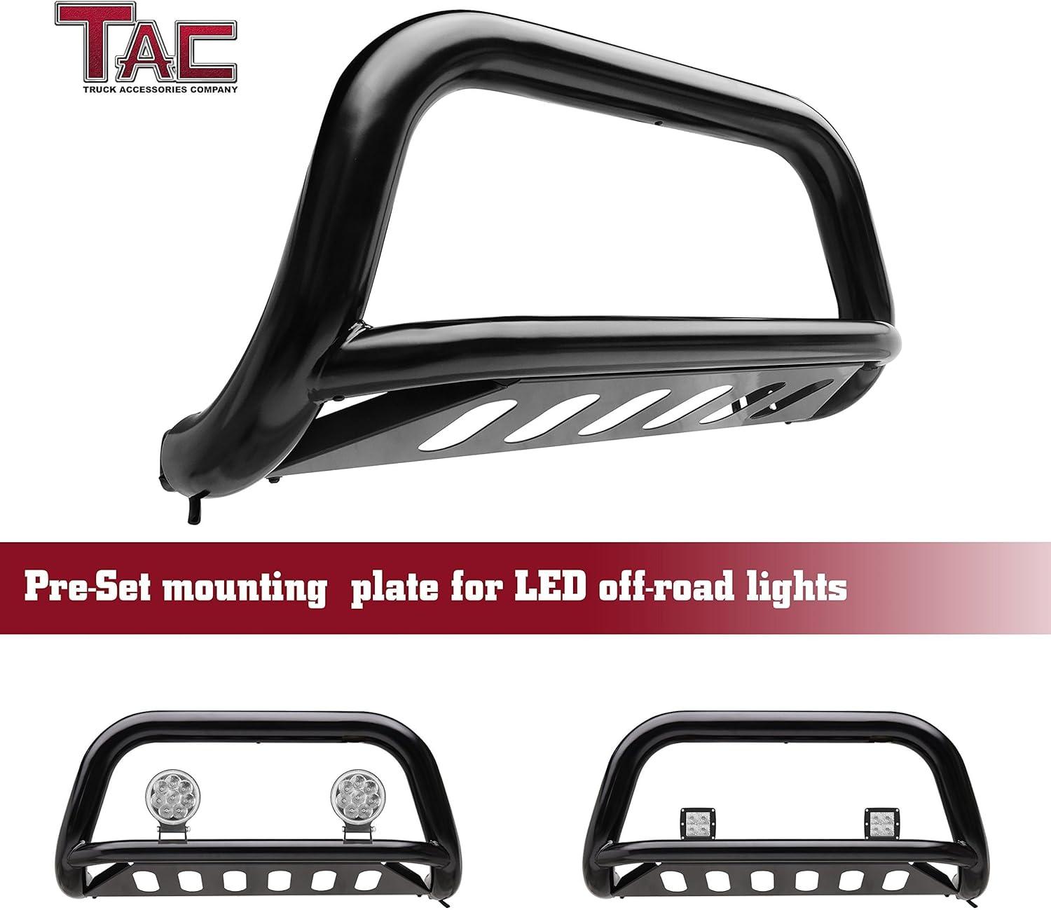 imageTAC Bull Bar Fit 20112025 Ford F150 ECOBOOST Exclude All F150 Raptor models20202022 Diesel Models Pickup Truck 3 Black Front Bumper Guard Grille Guard Brush Push Guard Off Road