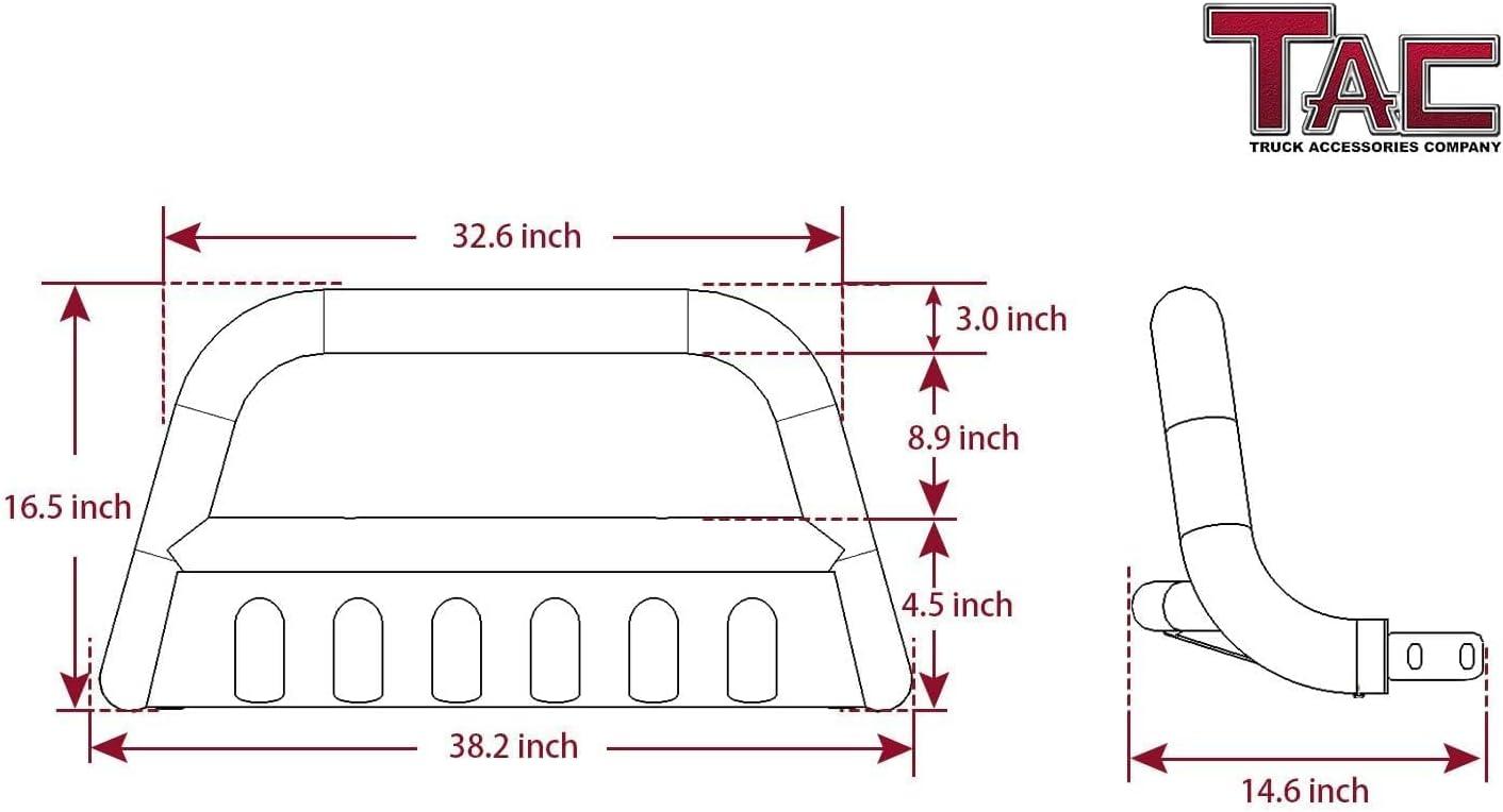 imageTAC Bull Bar Fit 20112025 Ford F150 ECOBOOST Exclude All F150 Raptor models20202022 Diesel Models Pickup Truck 3 Black Front Bumper Guard Grille Guard Brush Push Guard Off Road