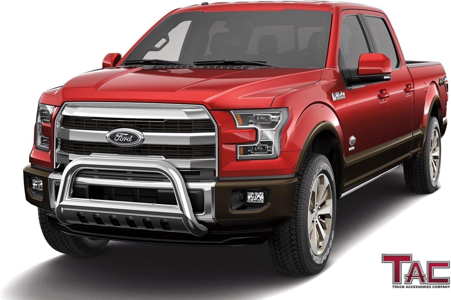 imageTAC Bull Bar for 20042018 Ford F150 Pickup Truck Excl Heritage Edition and 1014 F150 Raptor Models  20032017 Ford Expedition SUV 3 Stainless Steel Front Bumper Grille Guard Brush Guard