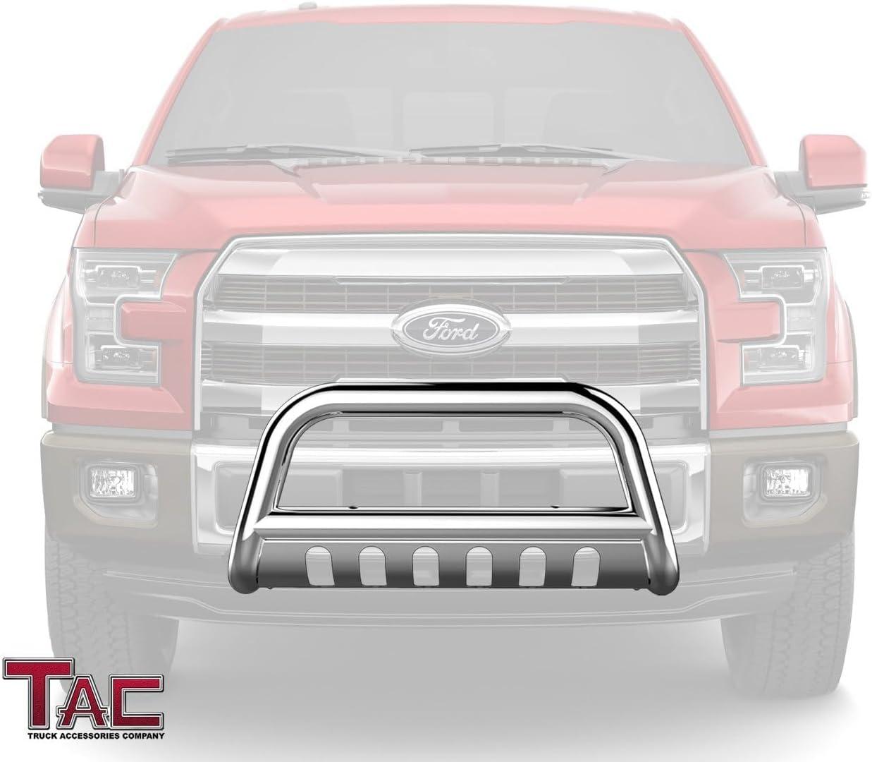 imageTAC Bull Bar for 20042018 Ford F150 Pickup Truck Excl Heritage Edition and 1014 F150 Raptor Models  20032017 Ford Expedition SUV 3 Stainless Steel Front Bumper Grille Guard Brush Guard