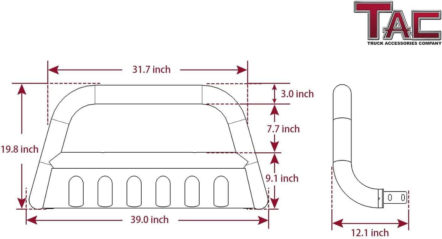 imageTAC Bull Bar for 20042018 Ford F150 Pickup Truck Excl Heritage Edition and 1014 F150 Raptor Models  20032017 Ford Expedition SUV 3 Stainless Steel Front Bumper Grille Guard Brush Guard