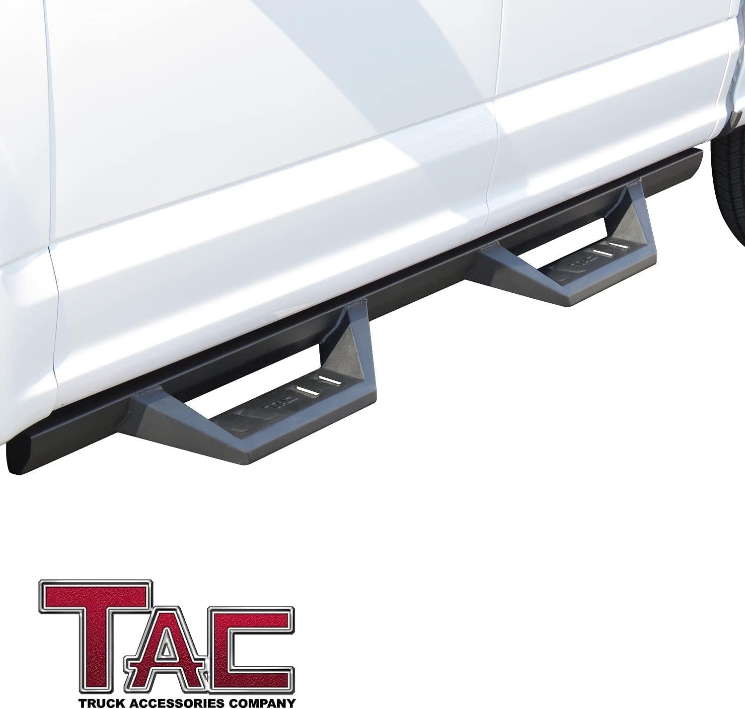 imageTAC EHD Running Boards Compatible with 20152025 Ford F150 Supercrew Cab 20222025 F150 Lightning EV 20172025 F250F350F450F550 Super Duty Crew Cab Side Steps Nerf Bars TwoStairSidewinder Drop Steps