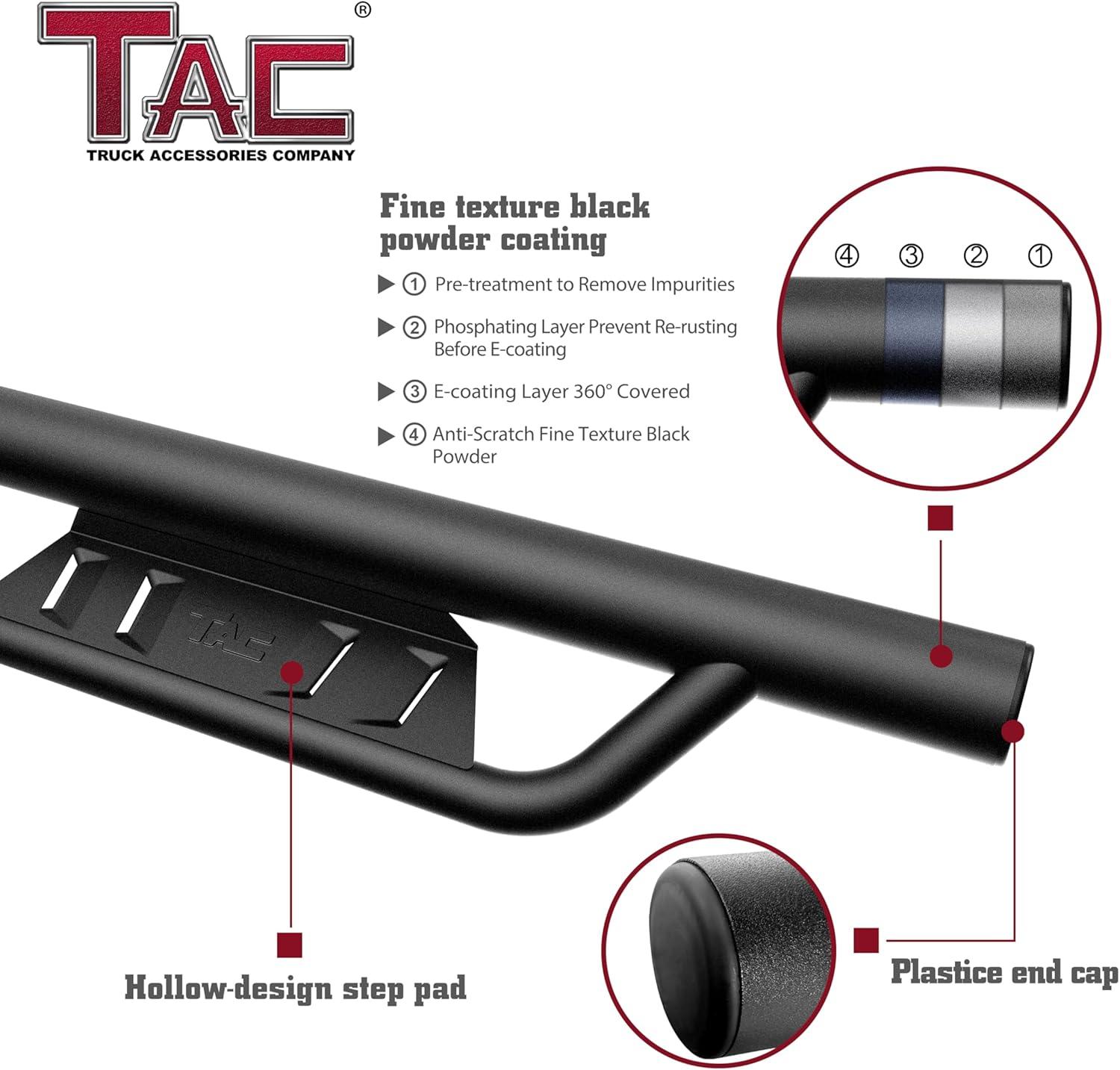 imageTAC EHD Running Boards Compatible with 20192025 RAM 1500 Crew Cab Exclude 20192024 RAM 1500 Classic  Side Steps Nerf Bars Step Rails TwoStair Pickup Truck Exterior AccessoriesEHD Drop Steps
