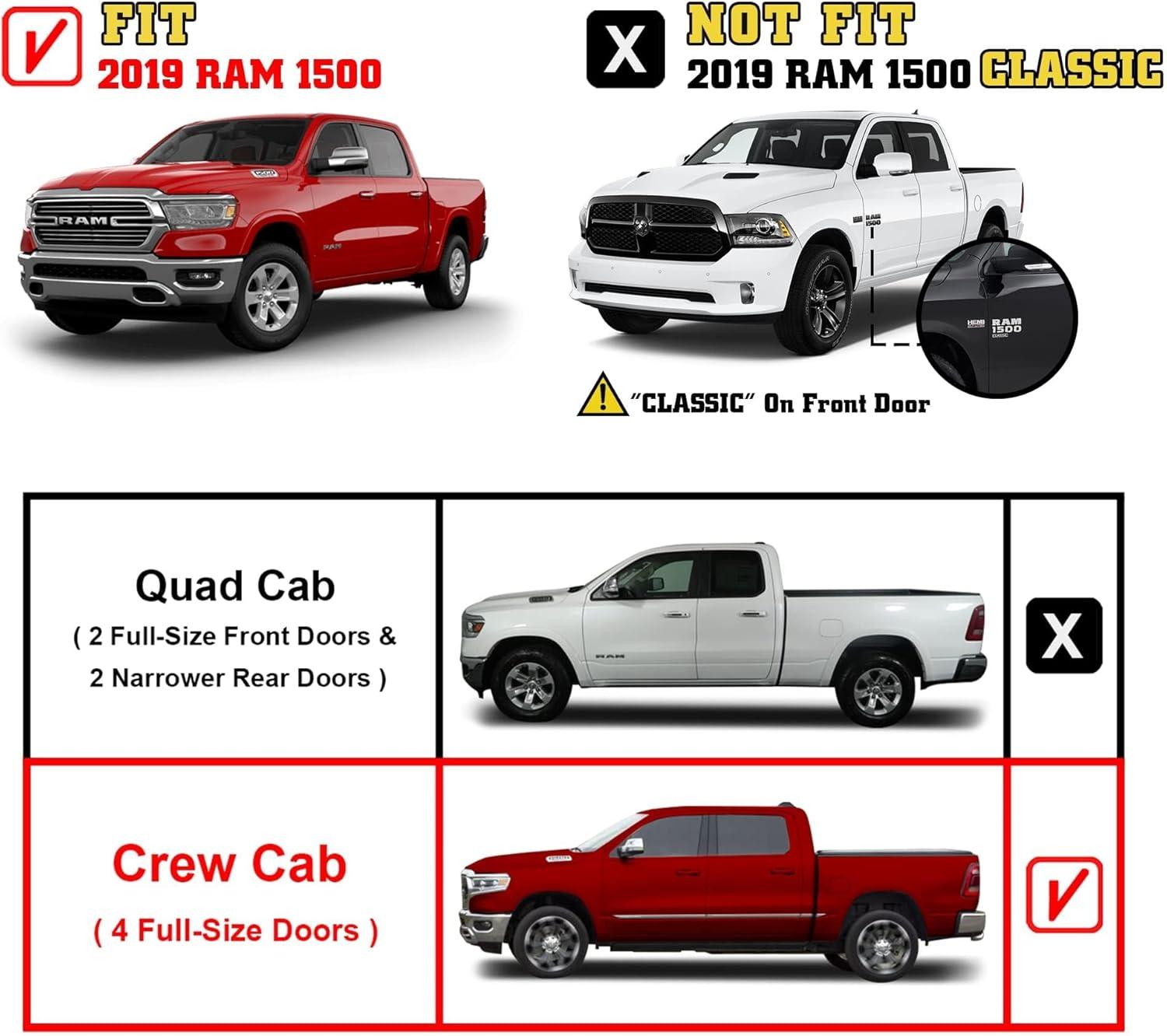 imageTAC EHD Running Boards Compatible with 20192025 RAM 1500 Crew Cab Exclude 20192024 RAM 1500 Classic  Side Steps Nerf Bars Step Rails TwoStair Pickup Truck Exterior AccessoriesSniper Drop Steps