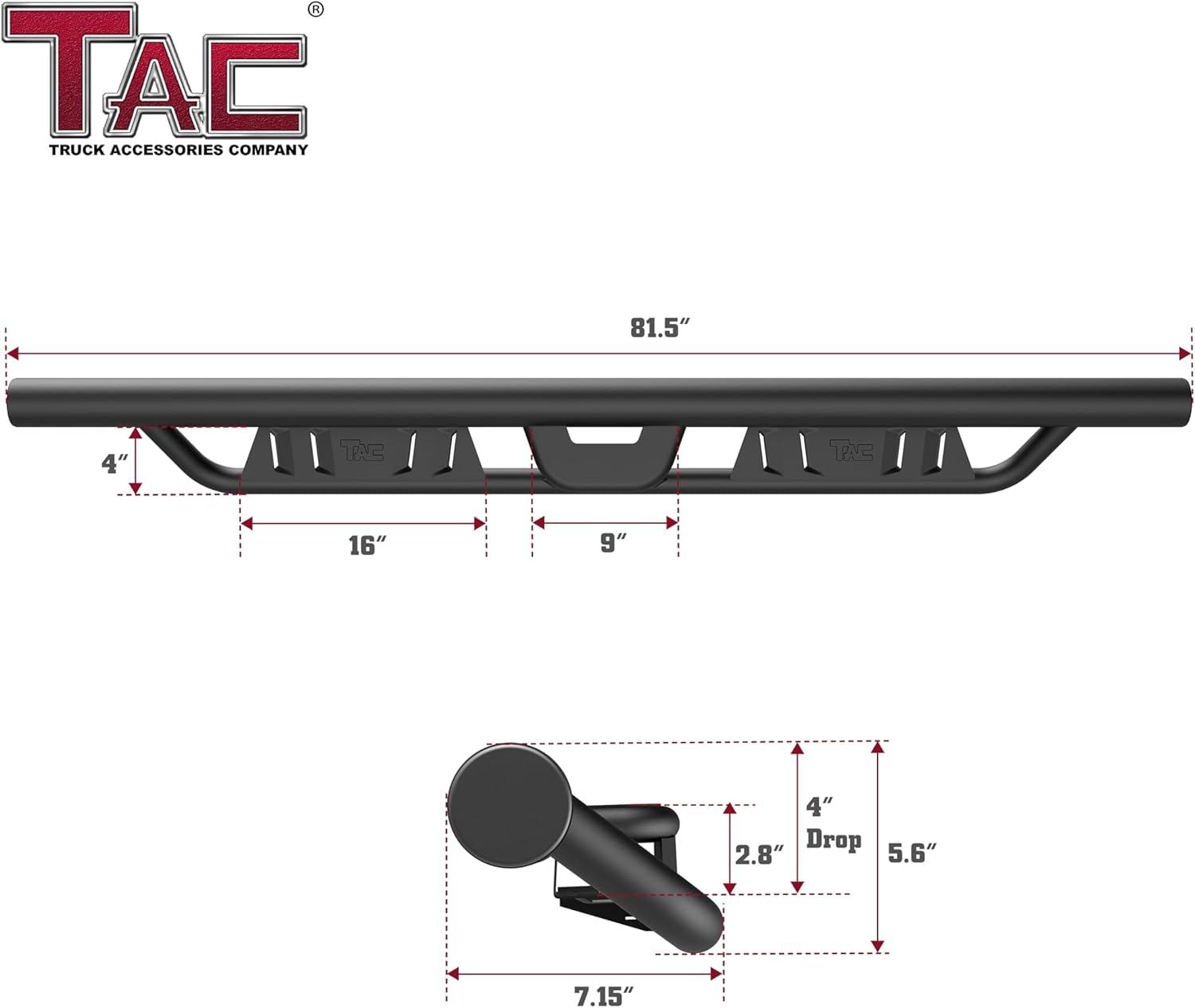 imageTAC EHD Running Boards Compatible with 20192025 RAM 1500 Crew Cab Exclude 20192024 RAM 1500 Classic  Side Steps Nerf Bars Step Rails TwoStair Pickup Truck Exterior AccessoriesEHD Drop Steps