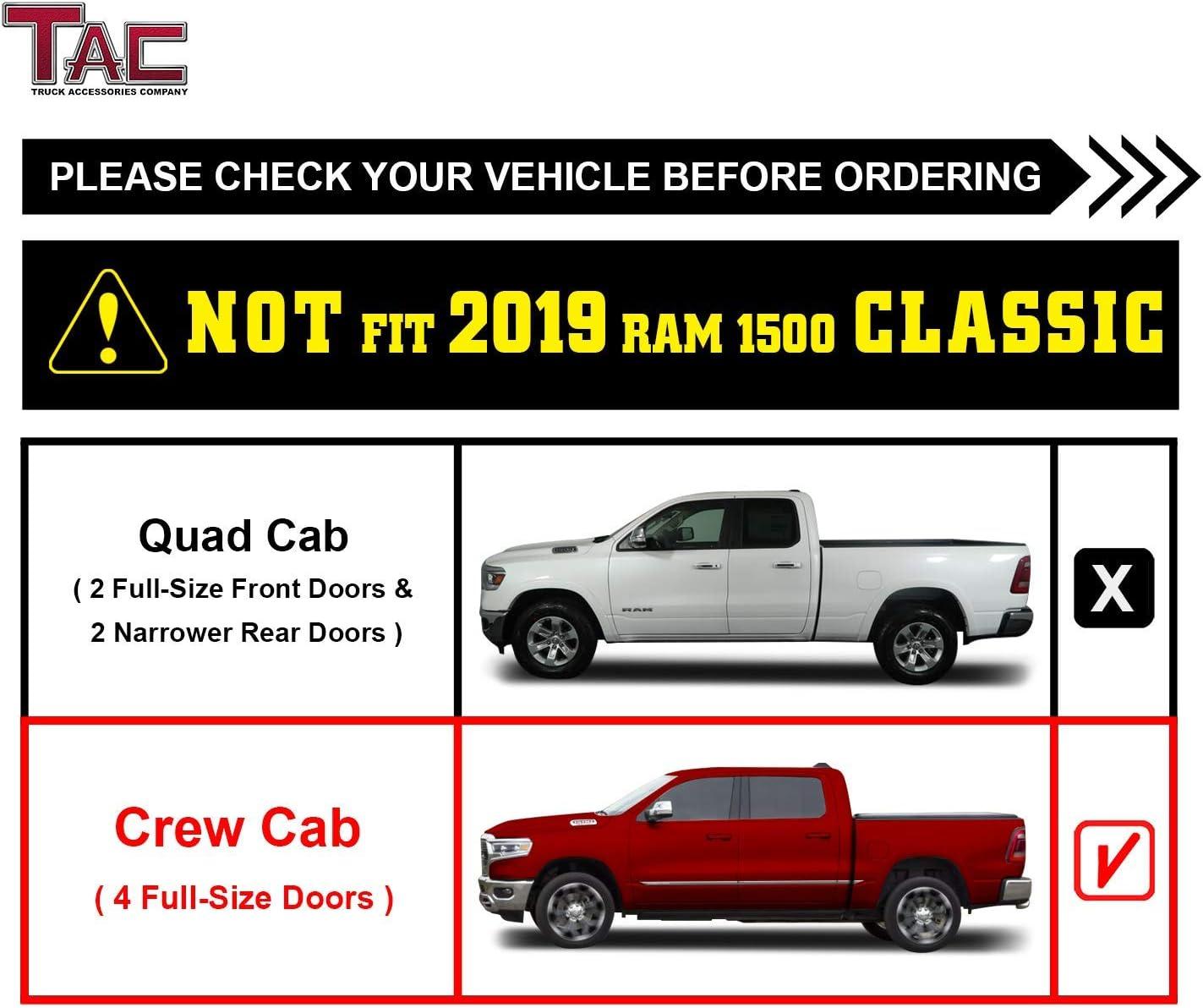 imageTAC EHD Running Boards Compatible with 20192025 RAM 1500 Crew Cab Exclude 20192024 RAM 1500 Classic  Side Steps Nerf Bars Step Rails TwoStair Pickup Truck Exterior AccessoriesEZ Drop Steps