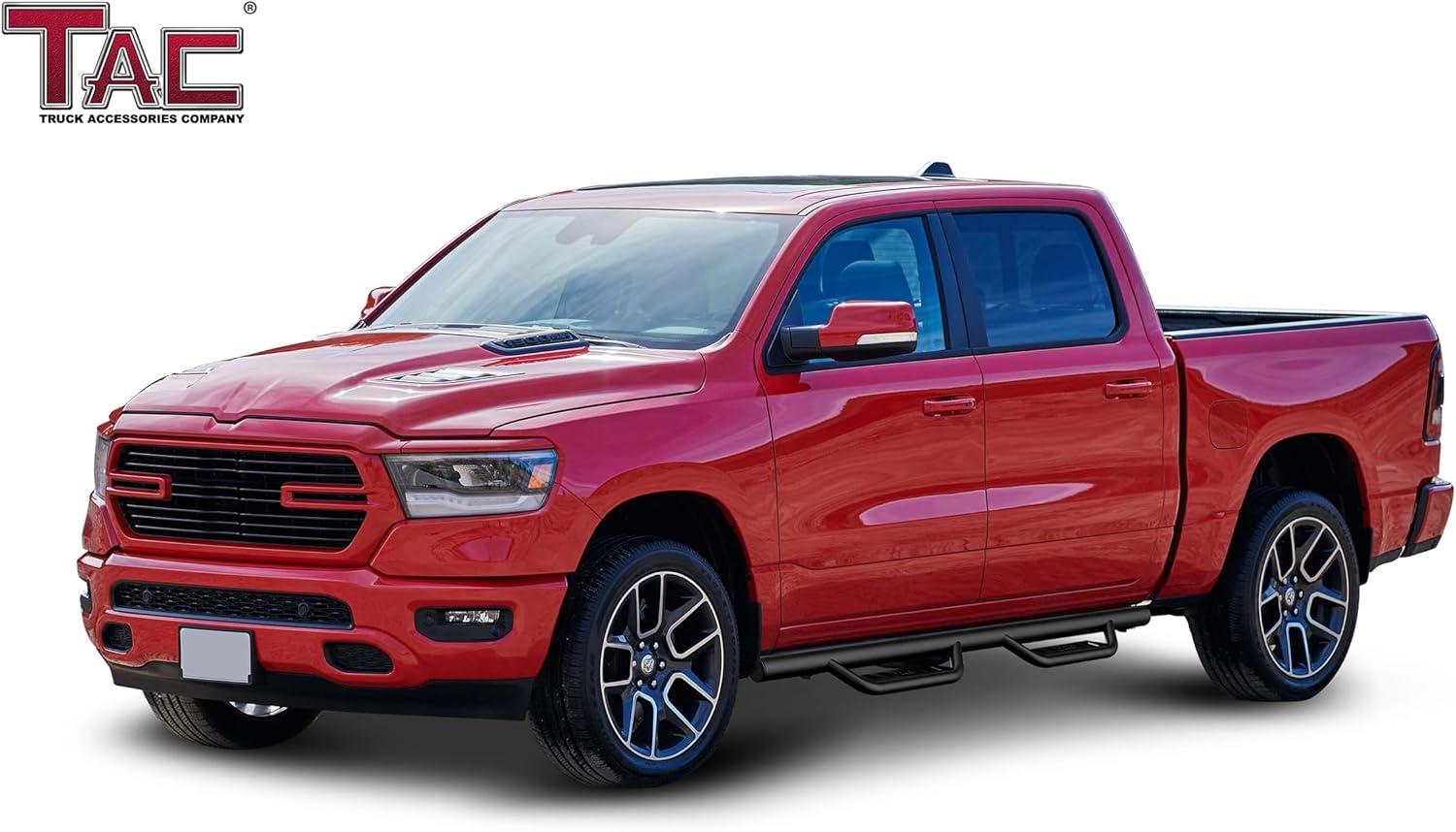 imageTAC EHD Running Boards Compatible with 20192025 RAM 1500 Crew Cab Exclude 20192024 RAM 1500 Classic  Side Steps Nerf Bars Step Rails TwoStair Pickup Truck Exterior AccessoriesEZ Drop Steps