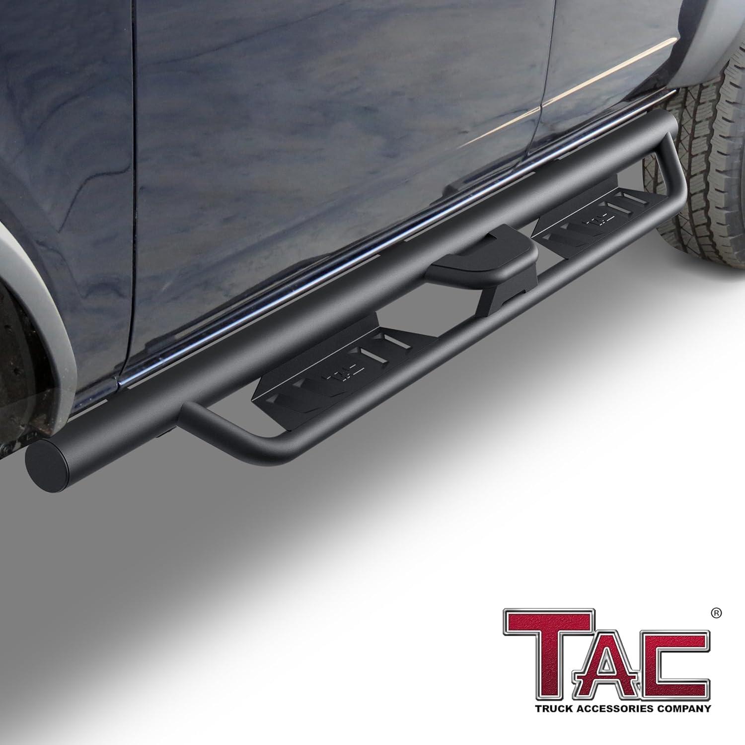 imageTAC EHD Running Boards Compatible with 20212025 Ford Bronco 4 Door  Side Steps Nerf Bars Step Rails Rocker Slider TwoStair Pickup Truck Exterior Accessories 4quot Drop Carbon SteelEHD Drop Steps