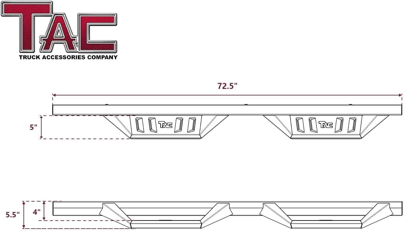imageTAC EHD Running Boards Compatible with 20212025 Ford Bronco 4 Door  Side Steps Nerf Bars Step Rails Rocker Slider TwoStair Pickup Truck Exterior Accessories 4quot Drop Carbon SteelSidewinder Drop Steps