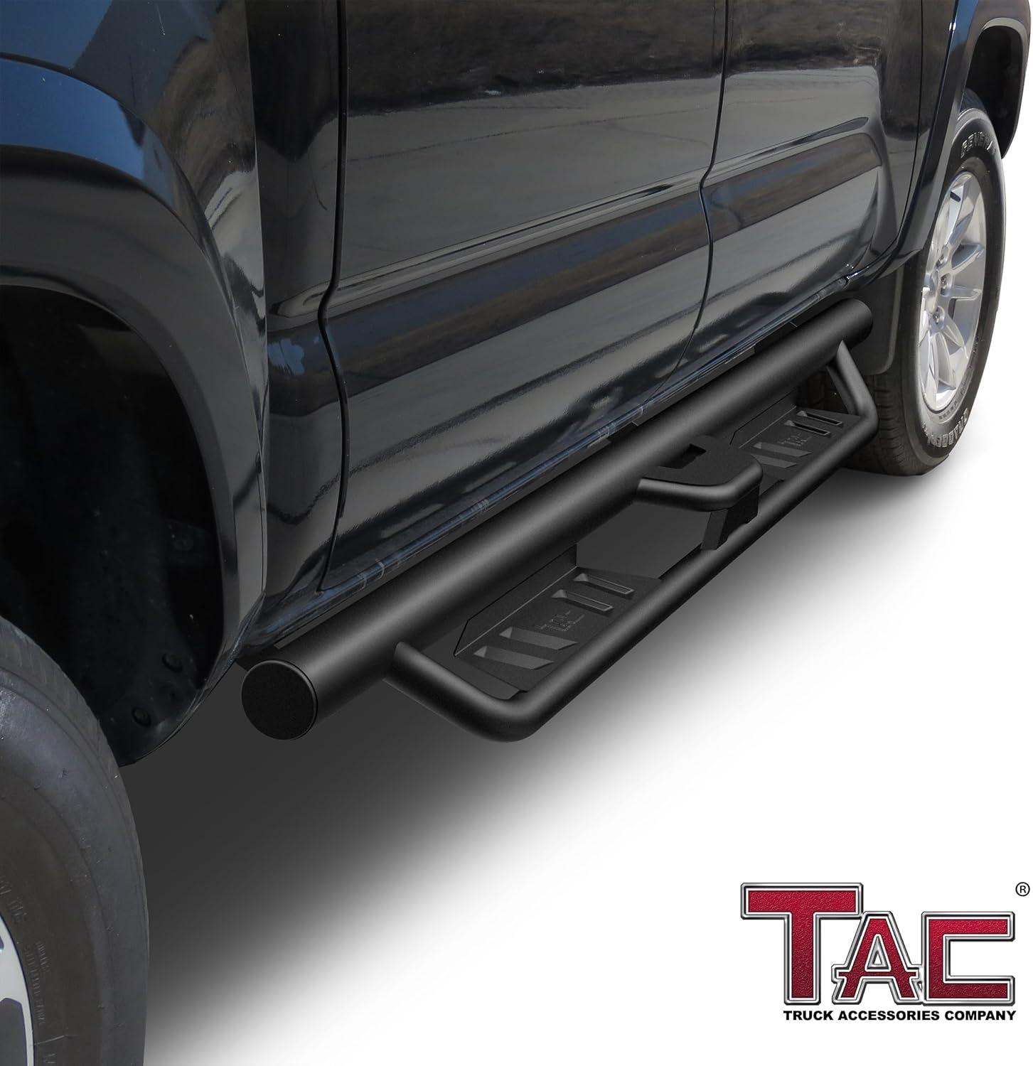 imageTAC Gen5 4quotDrop Running Boards Compatible with 20052023 Toyota Tacoma Double Cab Side Steps Nerf Bars  Pickup Truck OffRoad Exterior Accessories  Fine Texture Black 2pcsEHD