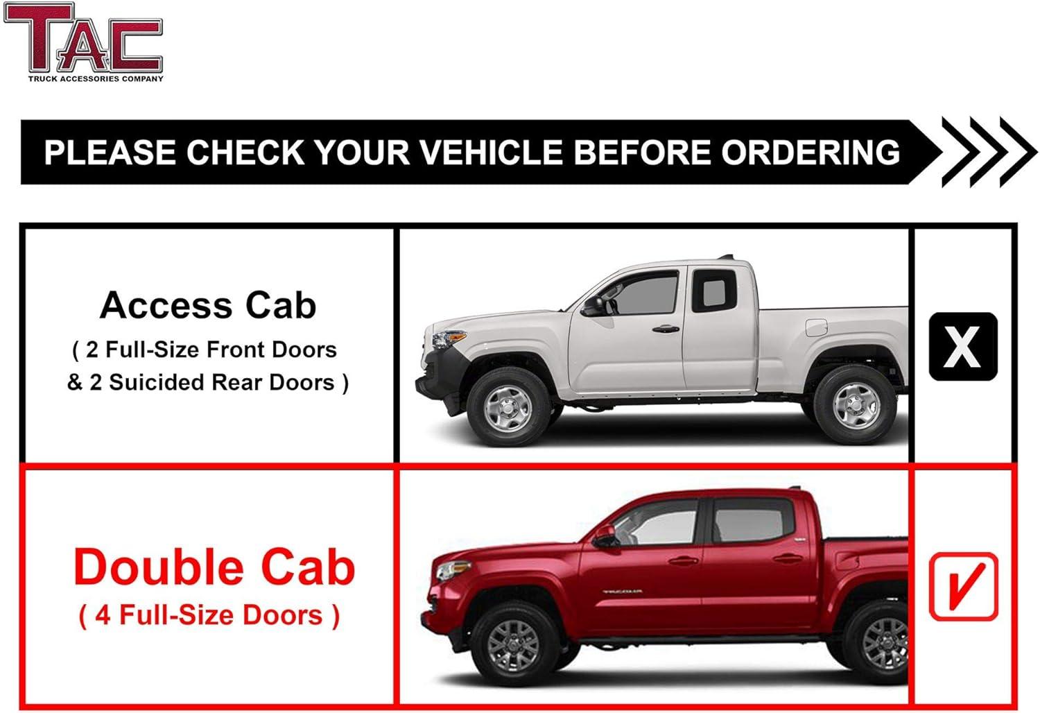 imageTAC Gen5 4quotDrop Running Boards Compatible with 20052023 Toyota Tacoma Double Cab Side Steps Nerf Bars  Pickup Truck OffRoad Exterior Accessories  Fine Texture Black 2pcsDefender