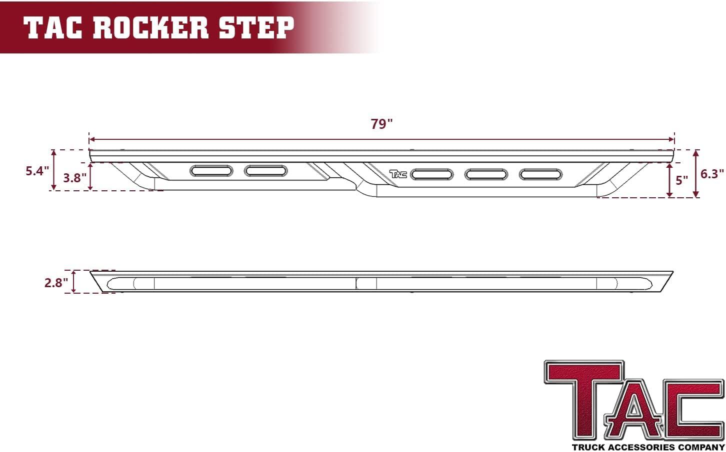imageTAC Gen5 4quotDrop Running Boards Compatible with 20052023 Toyota Tacoma Double Cab Side Steps Nerf Bars  Pickup Truck OffRoad Exterior Accessories  Fine Texture Black 2pcsRocker Step