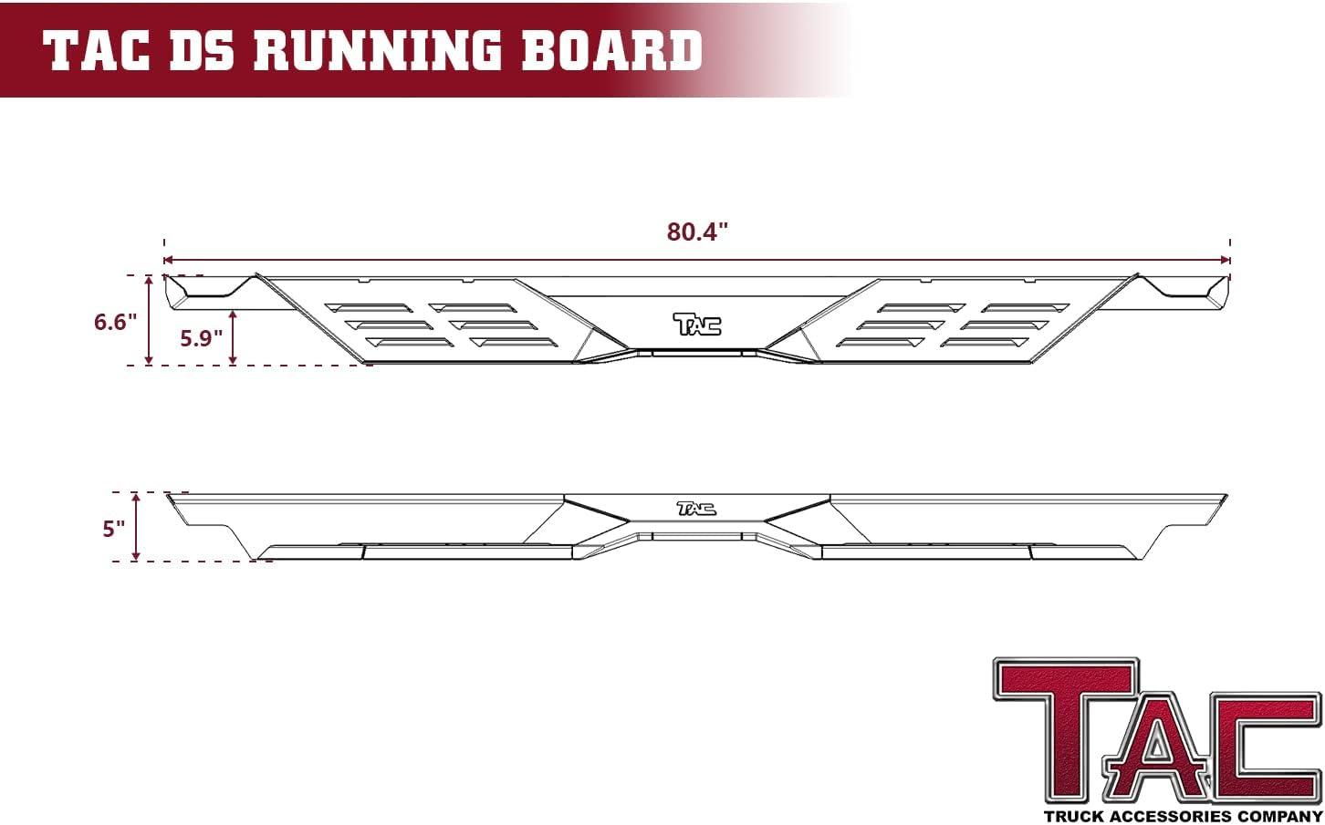 imageTAC Gen5 4quotDrop Running Boards Compatible with 20052023 Toyota Tacoma Double Cab Side Steps Nerf Bars  Pickup Truck OffRoad Exterior Accessories  Fine Texture Black 2pcsDefender