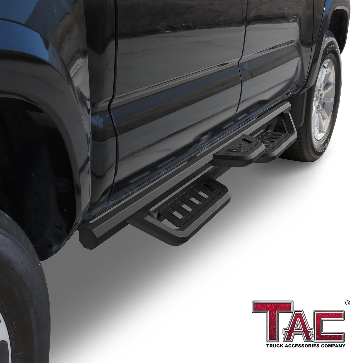 imageTAC Gen5 4quotDrop Running Boards Compatible with 20052023 Toyota Tacoma Double Cab Side Steps Nerf Bars  Pickup Truck OffRoad Exterior Accessories  Fine Texture Black 2pcsGen5 HD