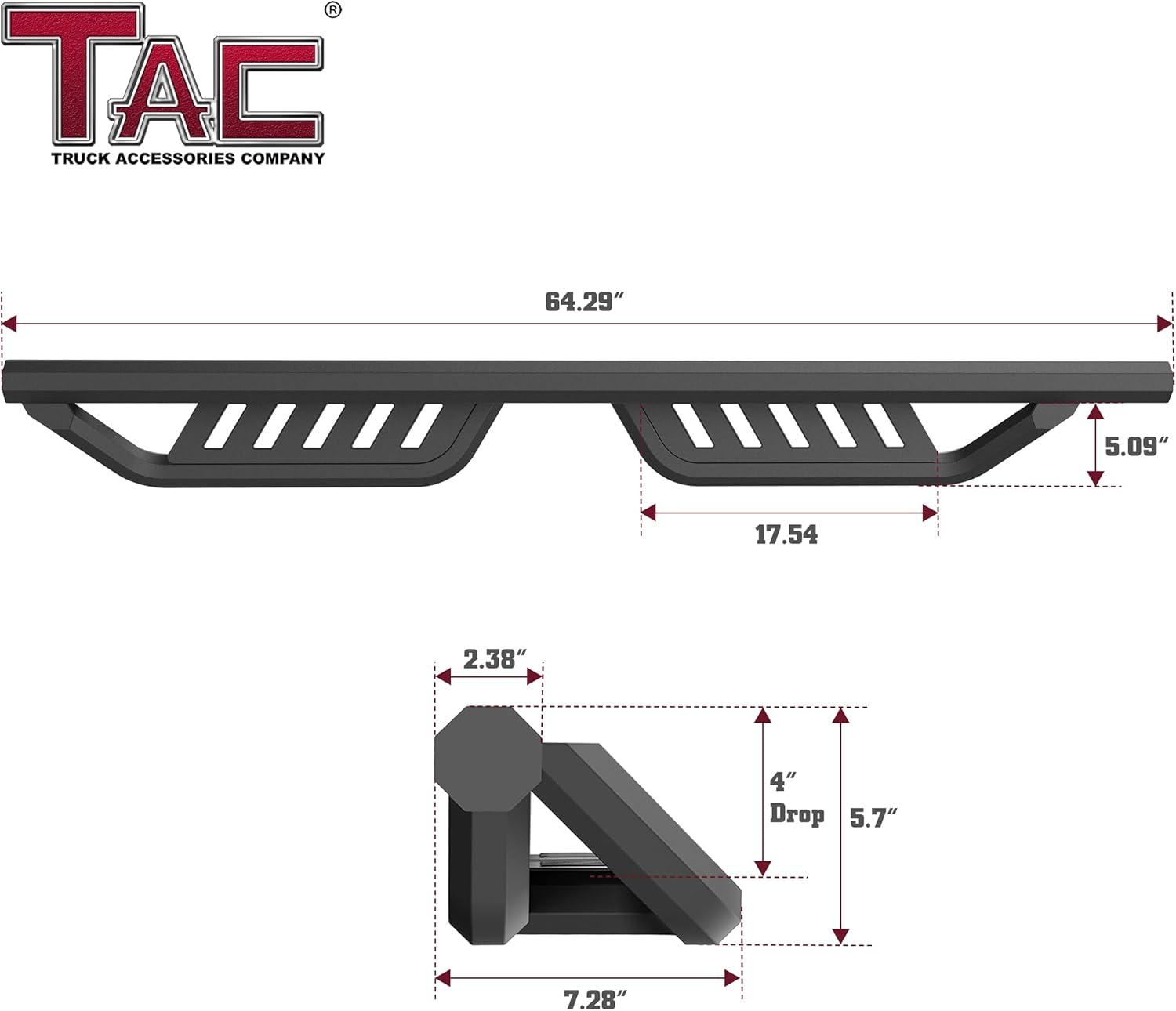 imageTAC Gen5 Running Boards Compatible with 20102024 4RunnerExcl20102013 SR520102024 Limited20202021 Nightshade20222024 TRD Sport 4quotDrop Side Steps Nerf Bars  Truck Exterior Accessories
