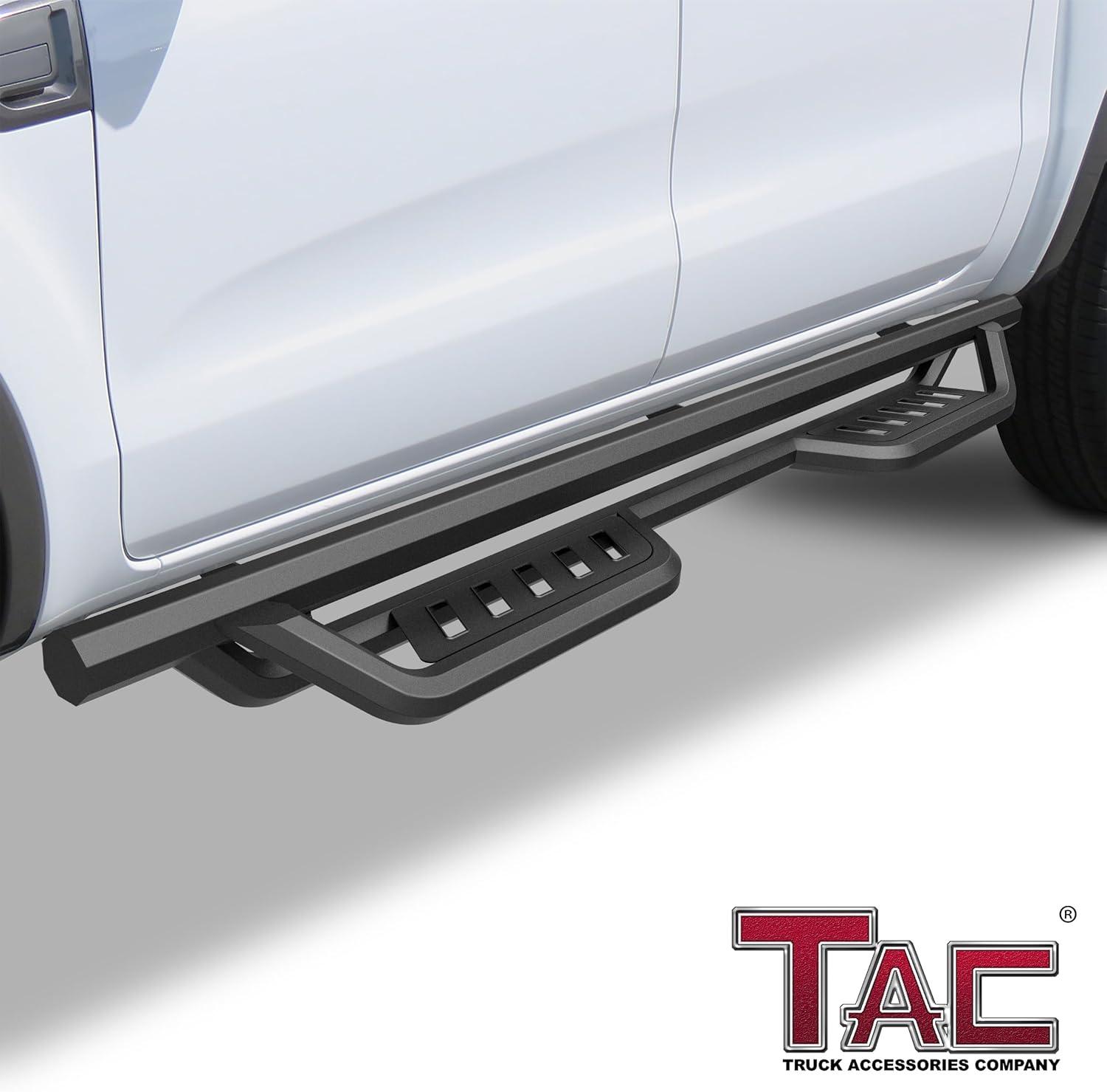 imageTAC Gen5 Running Boards Compatible with 20192025 Ford Ranger Supercrew Cab 4quot Drop Side Steps Nerf Bars  Pickup Truck OffRoad Exterior Accessories  Fine Texture Black 2pcs