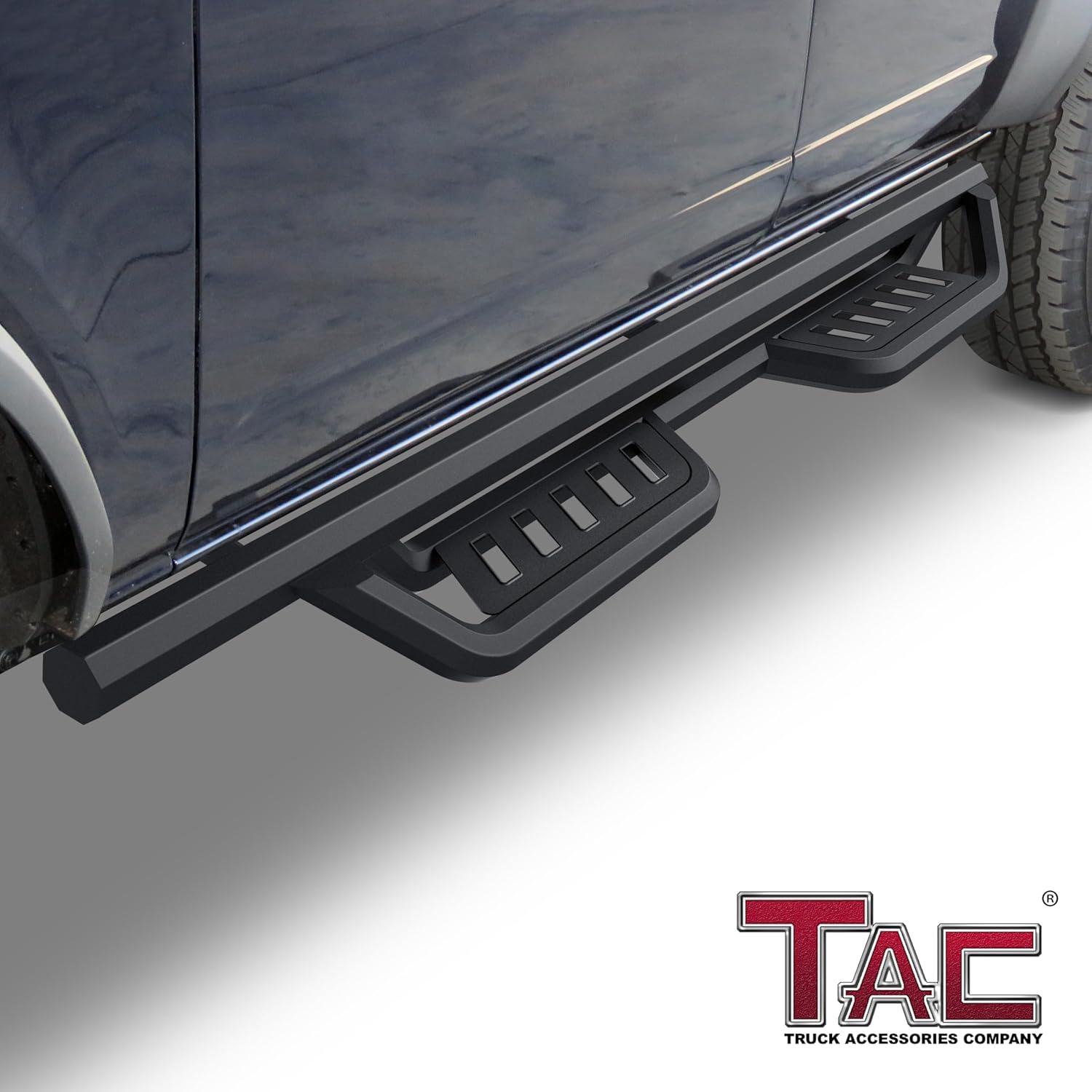 imageTAC Gen5 Running Boards Compatible with 20212025 Ford Bronco 4 Door 4quot Drop Side Steps Nerf Bars  SUV Exterior Accessories  Fine Texture Black 2pcs