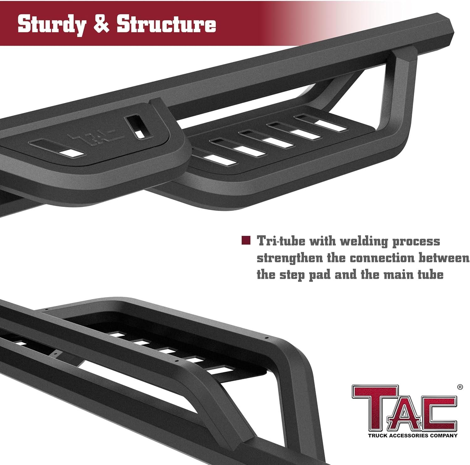 imageTAC Gen5HD Running Boards WT 4quotDrop Compatible with 20152025 Chevy ColoradoGMC Canyon Crew Cab Truck Side Steps Nerf Bar TwoStair 2 pcsGen5HD