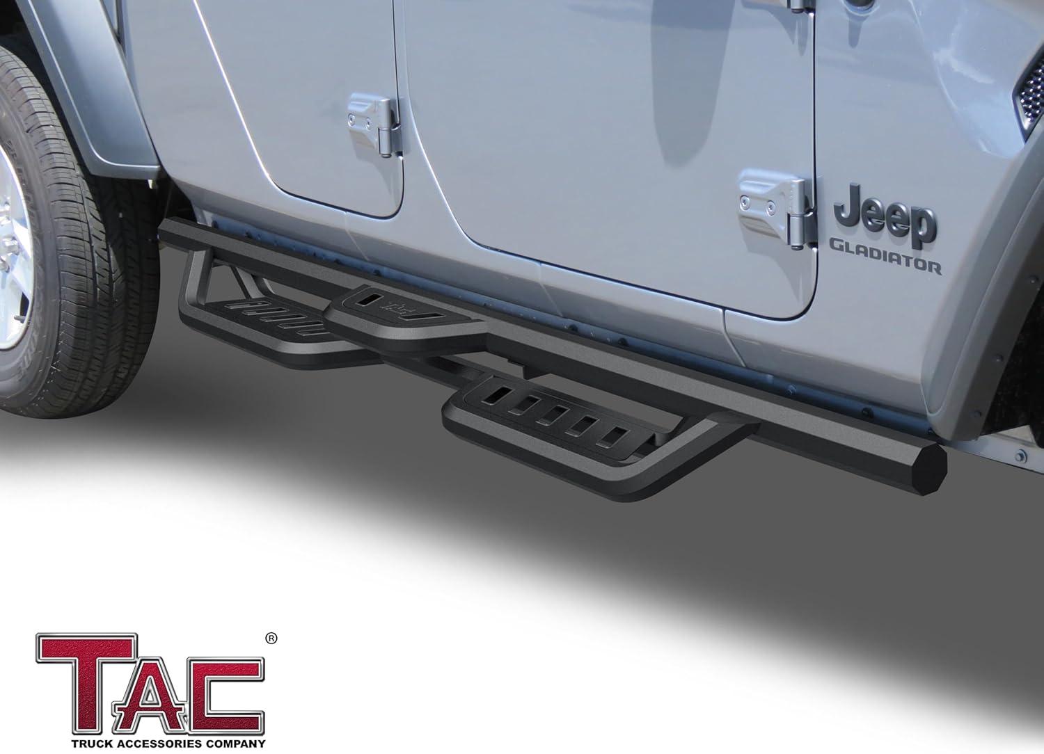 imageTAC Gen5HD Running Boards WT 4quotDrop Compatible with 20202025 Jeep Gladiator JT Truck Side Steps Nerf Bar TwoStair 2 pcs