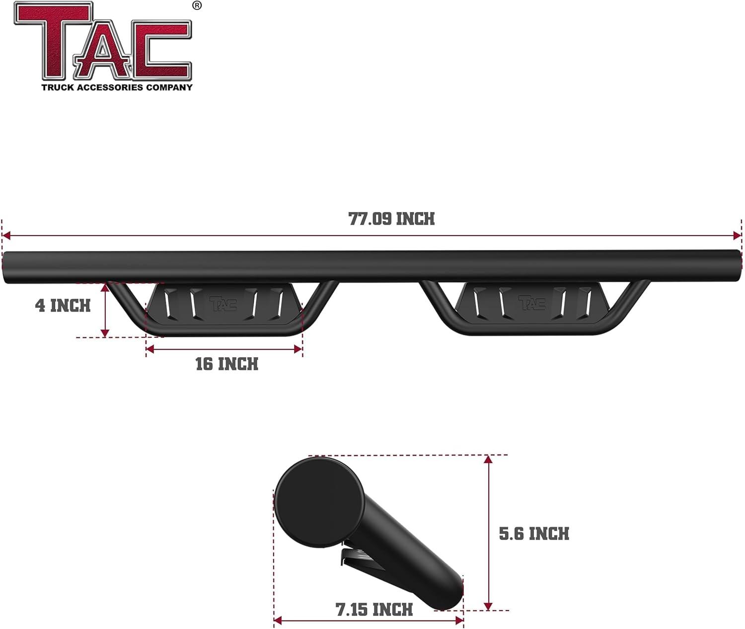 imageTAC Gen5HD Running Boards WT 4quotDrop Compatible with 20242025 Toyota Tacoma Double Cab Incl Hybrid Model Truck Side Steps Nerf Bar TwoStair 2 pcsEDS