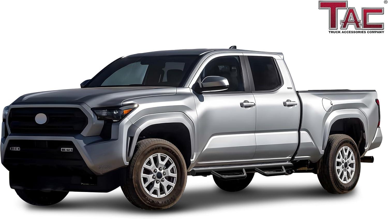 imageTAC Gen5HD Running Boards WT 4quotDrop Compatible with 20242025 Toyota Tacoma Double Cab Incl Hybrid Model Truck Side Steps Nerf Bar TwoStair 2 pcsEDS