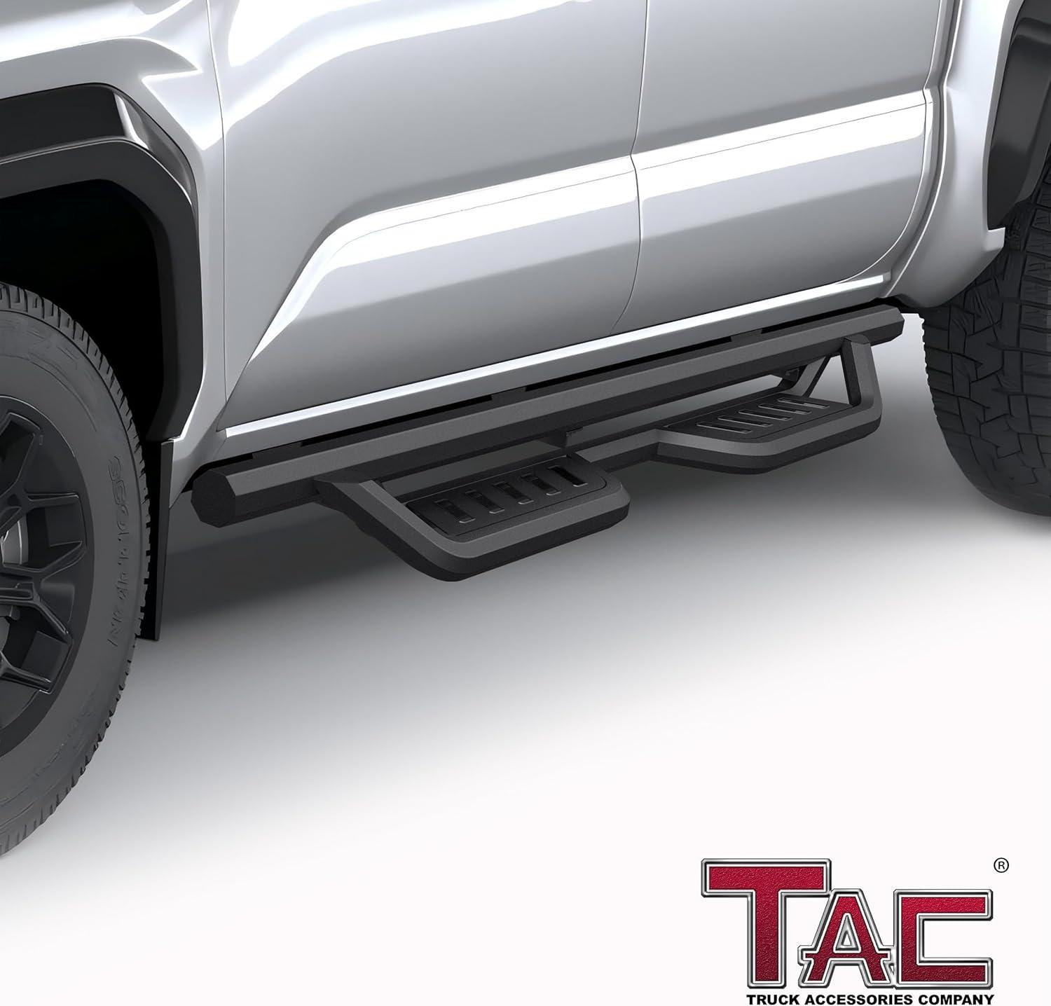 imageTAC Gen5HD Running Boards WT 4quotDrop Compatible with 20242025 Toyota Tacoma Double Cab Incl Hybrid Model Truck Side Steps Nerf Bar TwoStair 2 pcsGen5