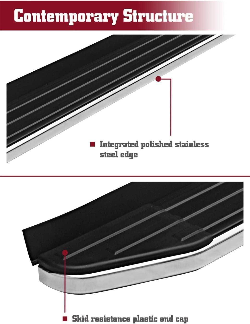 imageTAC Running Boards Compatible with 20212023 Ford Bronco Sport SUV 55 Aluminum Black Side Steps Nerf Bars Step Rails Exterior Accessories 2 PiecesAluminum Style