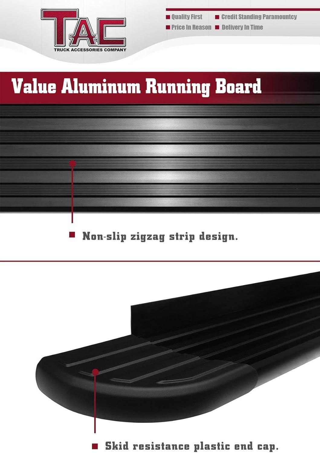 imageTAC Running Boards Fit 20112025 Dodge Durango Exclude RT GT GT Plus and SRT Models Aluminum SUV Black Side Steps Nerf Bars Step Rails Running Boards Off Road Exterior Accessories 2 Pieces