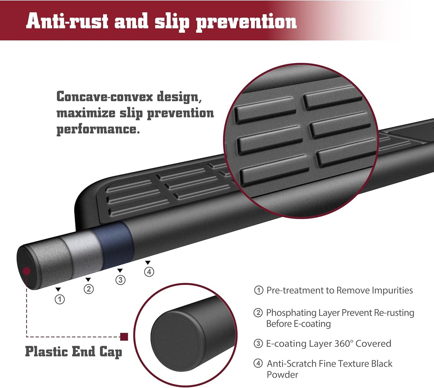 imageTAC SUMMIT Running Boards Compatible with 20152025 F150 Supercrew Cab 20222025 F150 Lightning EV 20172025 Super Duty Crew Cab Side Steps Nerf Bars Step Rails Exterior Accessories Black2pcs