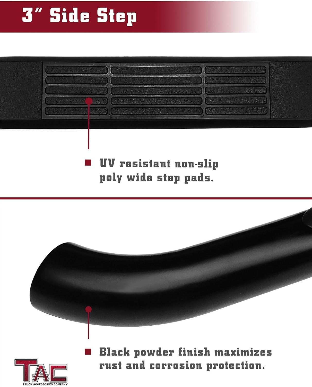 imageTAC Side Steps Compatible with 20052025 Nissan Frontier King Cab20052012 Suzuki Equator Extra Cab Pickup Truck 3quot Black Side Bars Nerf Bars Step Rails Running Boards Off Road Exterior Accessories