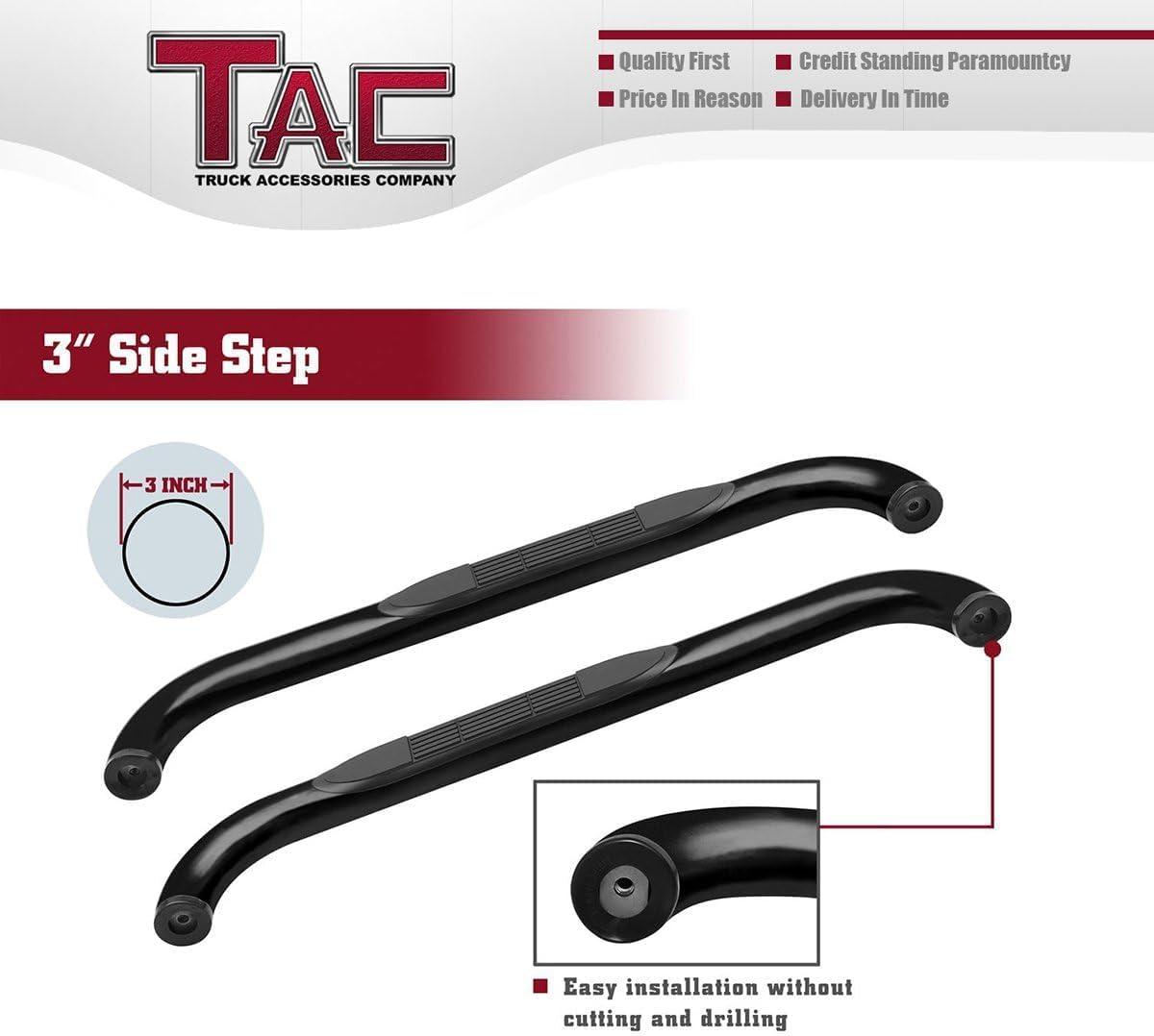 imageTAC Side Steps Fit 20092014 Ford F150 Regular Cab 3 inches Black Side Bars Nerf Bars Step Rails Running Boards Off Road Automotive Exterior Accessories 2 Pieces Running Boards