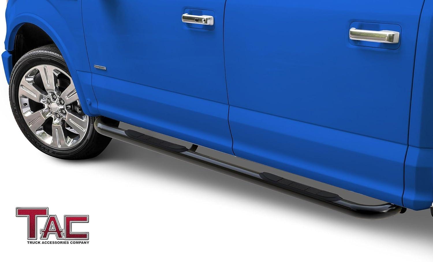 imageTAC Side Steps Fit 20152022 Chevy Colorado Extended CabGMC Canyon Extended Cab 90deg Bent Ends Pickup Truck 3quot Black Side Bars Nerf Bars Step Rails Running Boards Off Road Accessories 2 Pieces