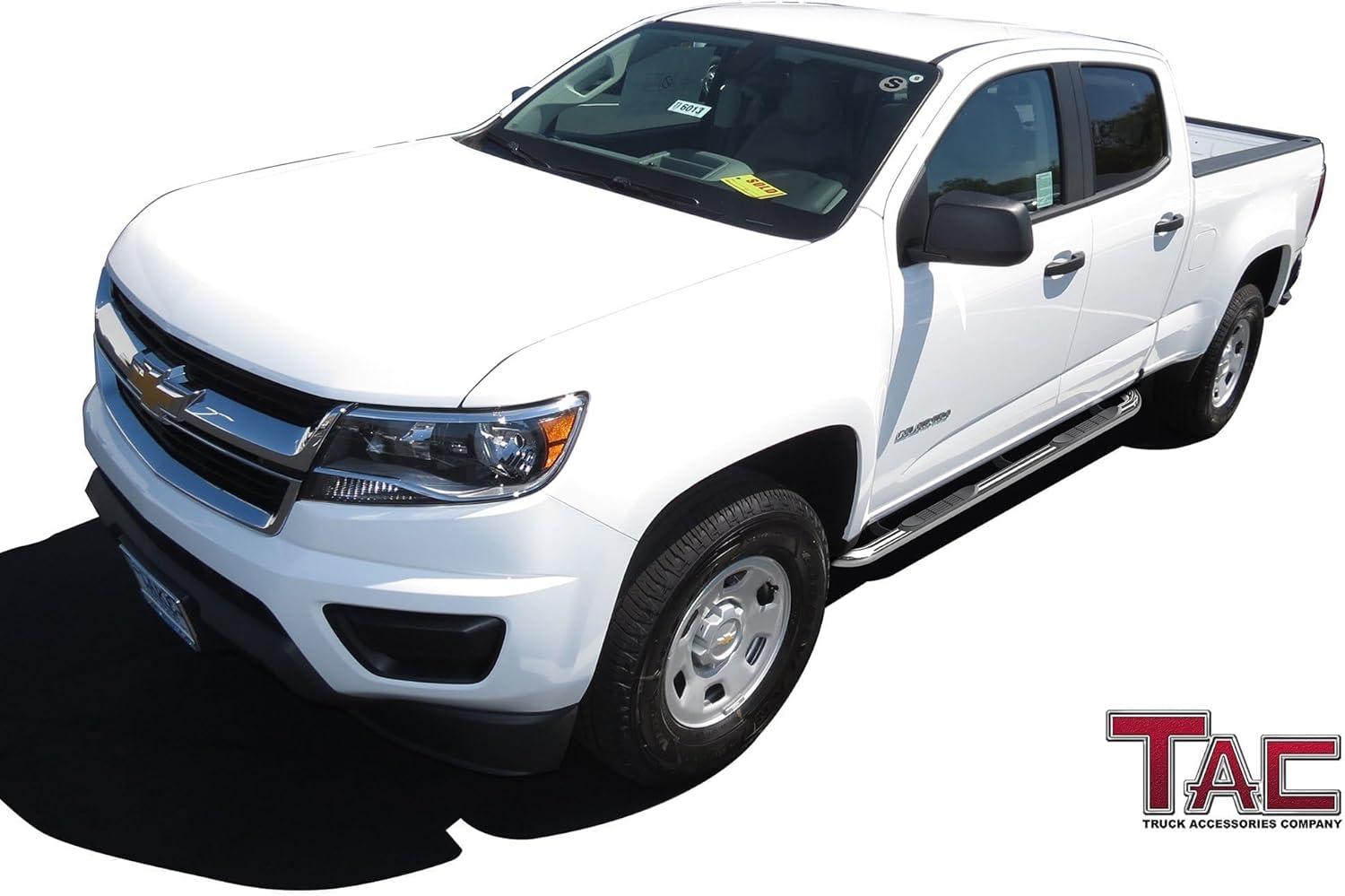 imageTAC Side Steps Fit 20152025 Chevy ColoradoGMC Canyon Crew Cab 90deg Bent Ends Pickup Truck 3quot Stainless Steel Side Bars Nerf Bars Running Boards Rock Panel Off Road Accessories 2 PiecesStainless Steel