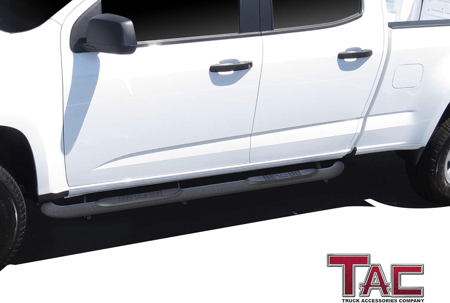 imageTAC Side Steps Fit 20152025 Chevy ColoradoGMC Canyon Crew Cab 90deg Bent Ends Pickup Truck 3quot Stainless Steel Side Bars Nerf Bars Running Boards Rock Panel Off Road Accessories 2 PiecesHeavy Texture