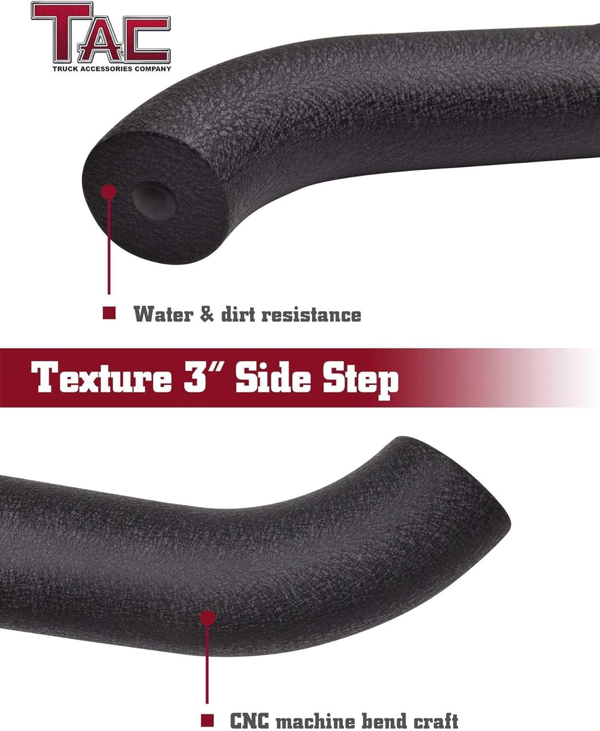 imageTAC Side Steps Fit 20152025 Chevy ColoradoGMC Canyon Crew Cab 90deg Bent Ends Pickup Truck 3quot Stainless Steel Side Bars Nerf Bars Running Boards Rock Panel Off Road Accessories 2 PiecesHeavy Texture