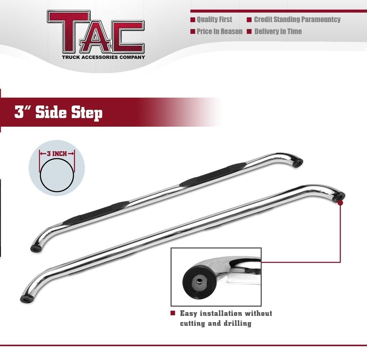 imageTAC Side Steps Fit 20152025 Chevy ColoradoGMC Canyon Crew Cab 90deg Bent Ends Pickup Truck 3quot Stainless Steel Side Bars Nerf Bars Running Boards Rock Panel Off Road Accessories 2 PiecesStainless Steel